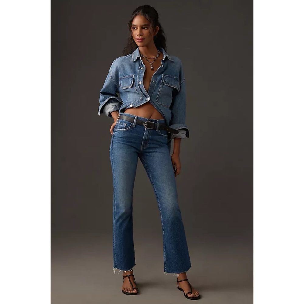 MOTHER Rider Ankle Fray Mid-Rise Jeans